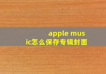 apple music怎么保存专辑封面